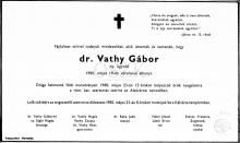 Vathy Gábor Dr. gyászjel.